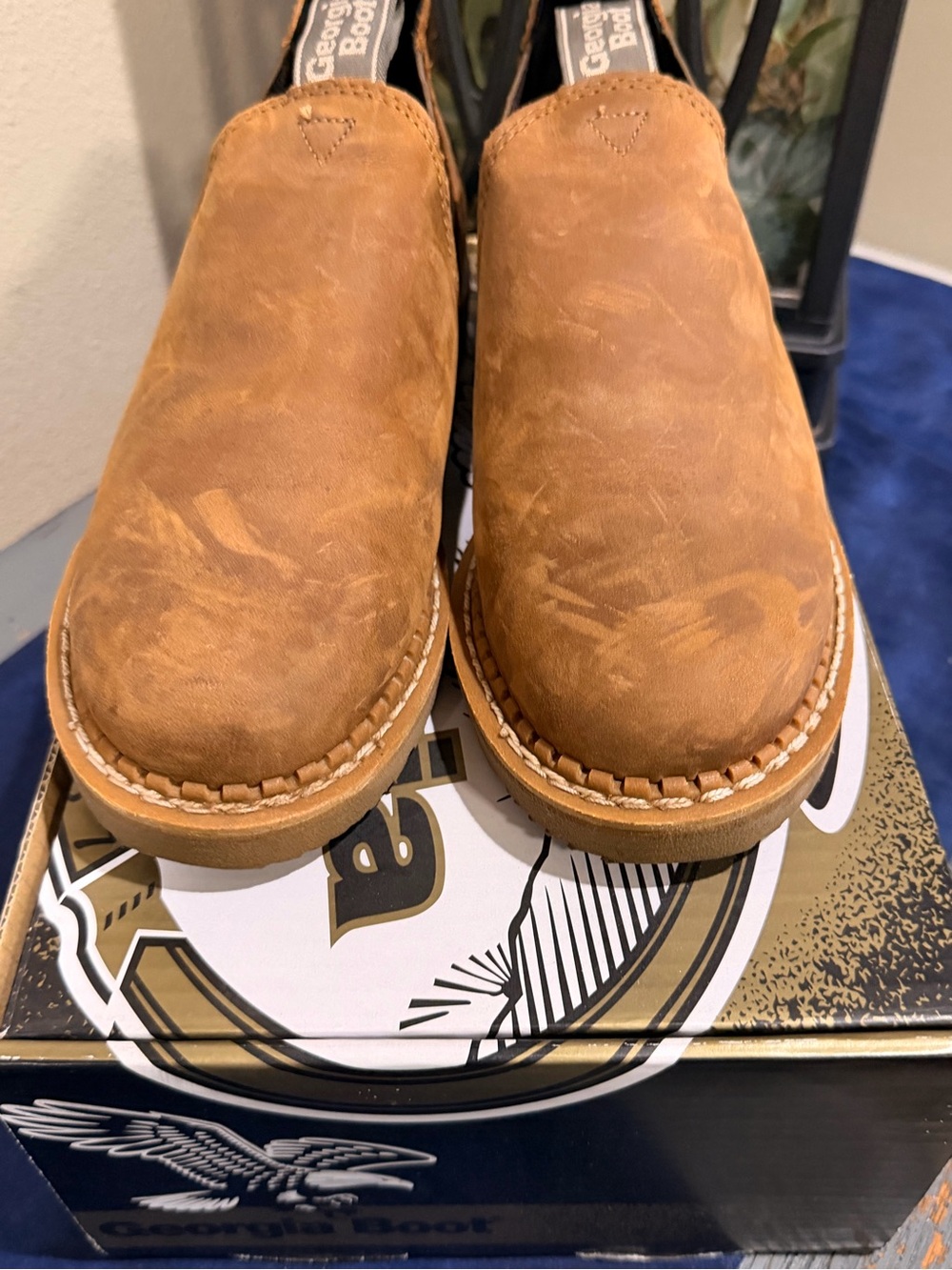 Georgia Boot women’s Brown Slip-On Work Booties
